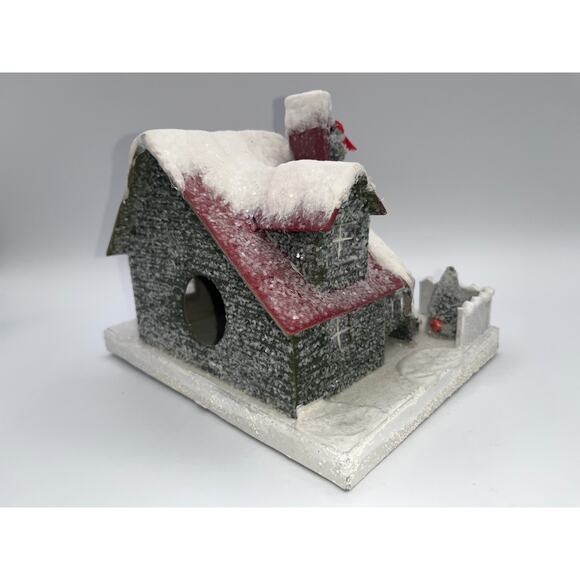 Bethany Lowe Snowy Christmas Village Putz House Reindeer Bottle Brush Tree - Picture 9 of 13